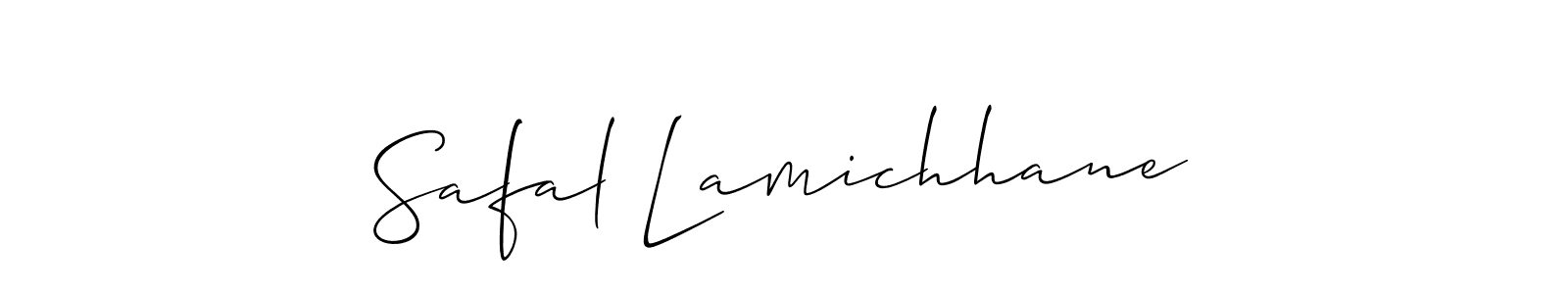 Also You can easily find your signature by using the search form. We will create Safal Lamichhane name handwritten signature images for you free of cost using Allison_Script sign style. Safal Lamichhane signature style 2 images and pictures png