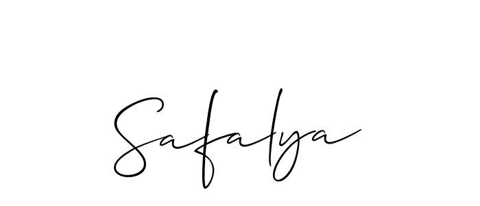 Also You can easily find your signature by using the search form. We will create Safalya name handwritten signature images for you free of cost using Allison_Script sign style. Safalya signature style 2 images and pictures png