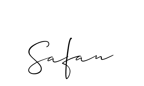 Use a signature maker to create a handwritten signature online. With this signature software, you can design (Allison_Script) your own signature for name Safan. Safan signature style 2 images and pictures png