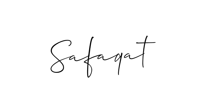 Make a beautiful signature design for name Safaqat. With this signature (Allison_Script) style, you can create a handwritten signature for free. Safaqat signature style 2 images and pictures png