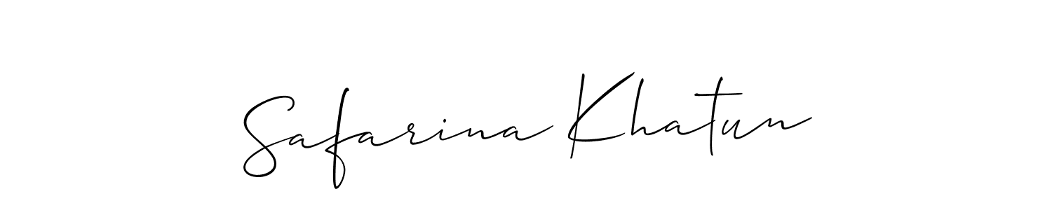 The best way (Allison_Script) to make a short signature is to pick only two or three words in your name. The name Safarina Khatun include a total of six letters. For converting this name. Safarina Khatun signature style 2 images and pictures png