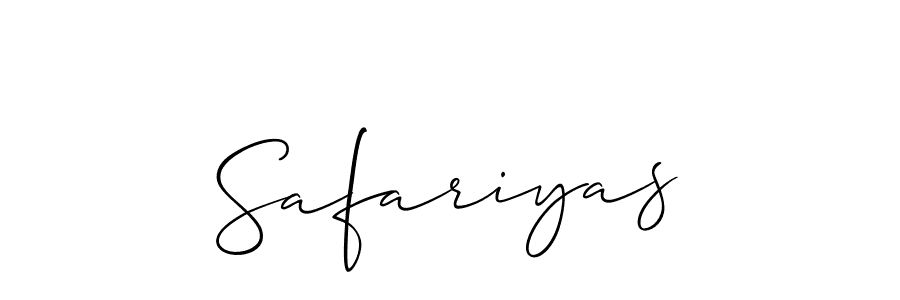 The best way (Allison_Script) to make a short signature is to pick only two or three words in your name. The name Safariyas include a total of six letters. For converting this name. Safariyas signature style 2 images and pictures png