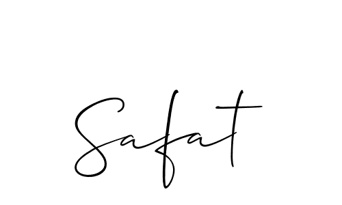 Design your own signature with our free online signature maker. With this signature software, you can create a handwritten (Allison_Script) signature for name Safat. Safat signature style 2 images and pictures png