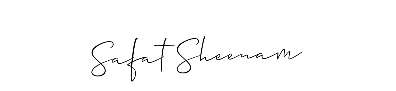 Also we have Safat Sheenam name is the best signature style. Create professional handwritten signature collection using Allison_Script autograph style. Safat Sheenam signature style 2 images and pictures png