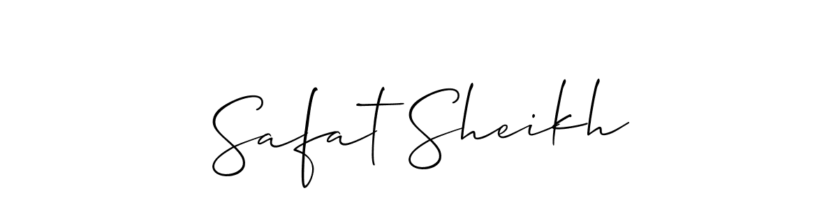 How to make Safat Sheikh name signature. Use Allison_Script style for creating short signs online. This is the latest handwritten sign. Safat Sheikh signature style 2 images and pictures png