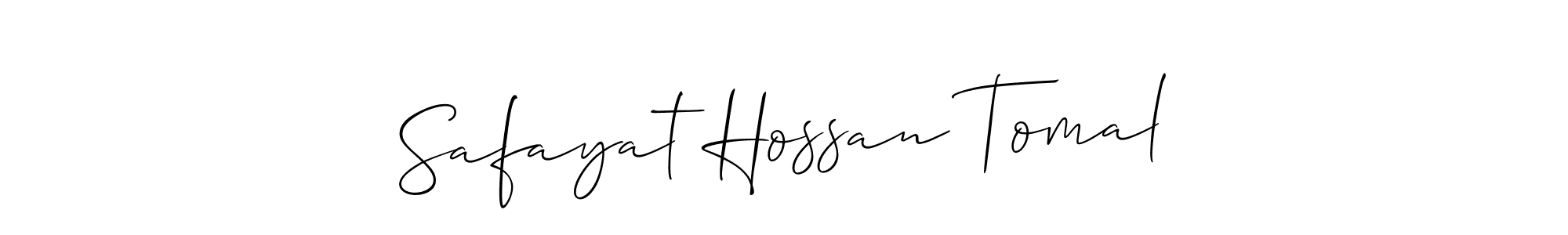 Similarly Allison_Script is the best handwritten signature design. Signature creator online .You can use it as an online autograph creator for name Safayat Hossan Tomal. Safayat Hossan Tomal signature style 2 images and pictures png