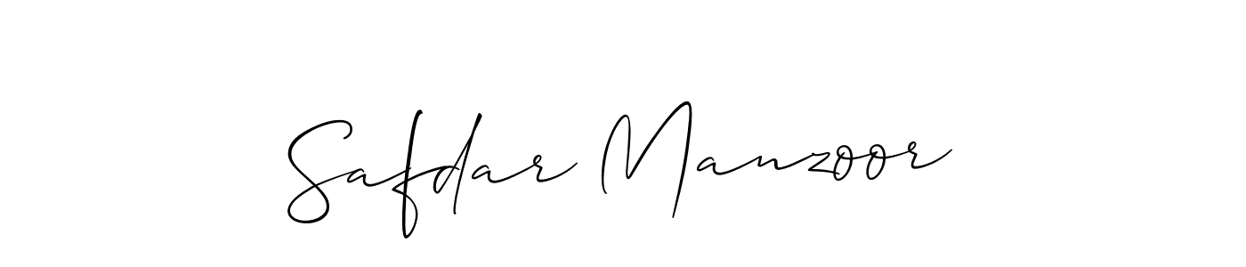 Make a beautiful signature design for name Safdar Manzoor. With this signature (Allison_Script) style, you can create a handwritten signature for free. Safdar Manzoor signature style 2 images and pictures png