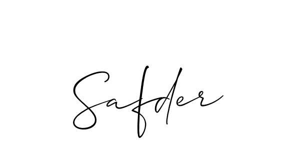 You should practise on your own different ways (Allison_Script) to write your name (Safder) in signature. don't let someone else do it for you. Safder signature style 2 images and pictures png