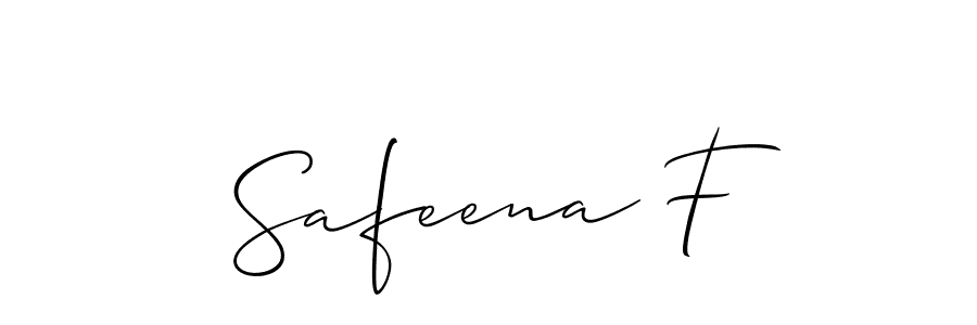 It looks lik you need a new signature style for name Safeena F. Design unique handwritten (Allison_Script) signature with our free signature maker in just a few clicks. Safeena F signature style 2 images and pictures png