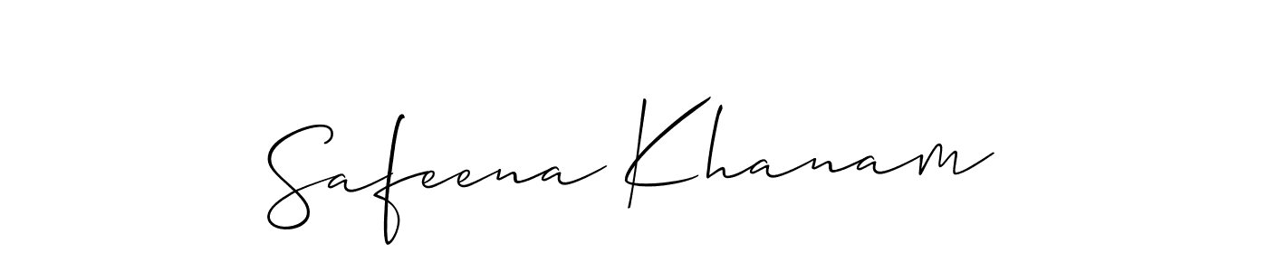 How to Draw Safeena Khanam signature style? Allison_Script is a latest design signature styles for name Safeena Khanam. Safeena Khanam signature style 2 images and pictures png