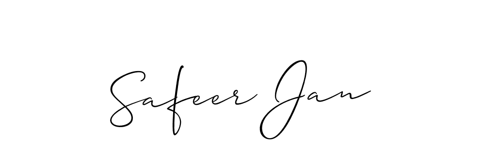 Design your own signature with our free online signature maker. With this signature software, you can create a handwritten (Allison_Script) signature for name Safeer Jan. Safeer Jan signature style 2 images and pictures png