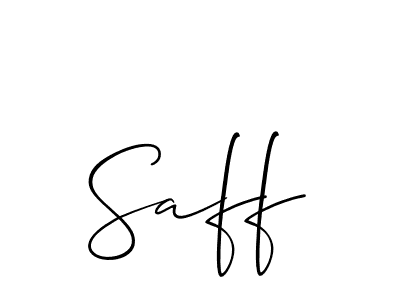 How to make Saff name signature. Use Allison_Script style for creating short signs online. This is the latest handwritten sign. Saff signature style 2 images and pictures png