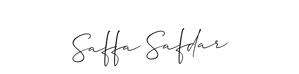 Also we have Saffa Safdar name is the best signature style. Create professional handwritten signature collection using Allison_Script autograph style. Saffa Safdar signature style 2 images and pictures png