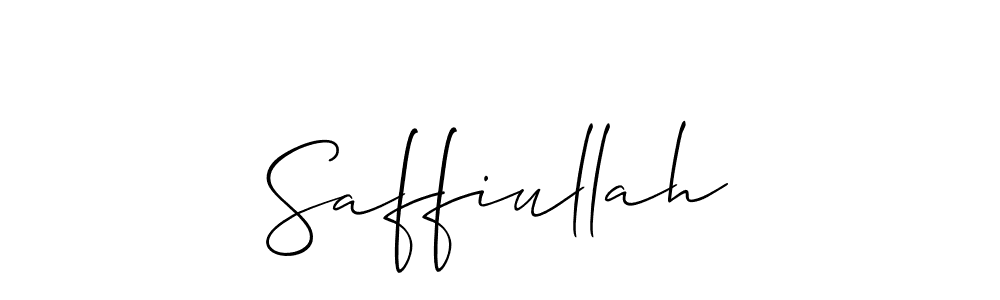 How to make Saffiullah signature? Allison_Script is a professional autograph style. Create handwritten signature for Saffiullah name. Saffiullah signature style 2 images and pictures png