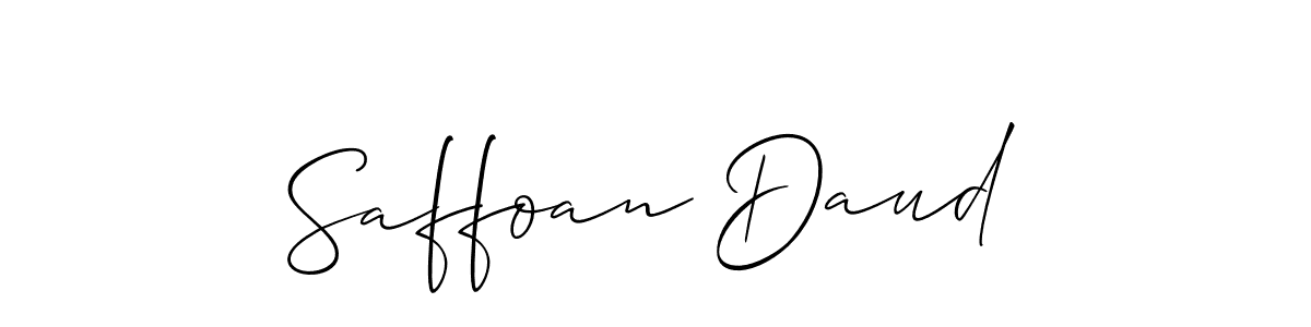 You should practise on your own different ways (Allison_Script) to write your name (Saffoan Daud) in signature. don't let someone else do it for you. Saffoan Daud signature style 2 images and pictures png