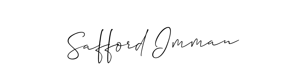 Use a signature maker to create a handwritten signature online. With this signature software, you can design (Allison_Script) your own signature for name Safford Imman. Safford Imman signature style 2 images and pictures png