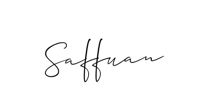 Use a signature maker to create a handwritten signature online. With this signature software, you can design (Allison_Script) your own signature for name Saffuan. Saffuan signature style 2 images and pictures png