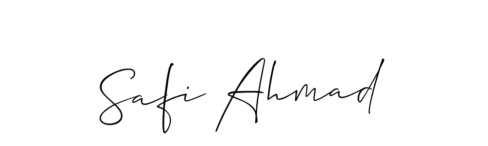 The best way (Allison_Script) to make a short signature is to pick only two or three words in your name. The name Safi Ahmad include a total of six letters. For converting this name. Safi Ahmad signature style 2 images and pictures png