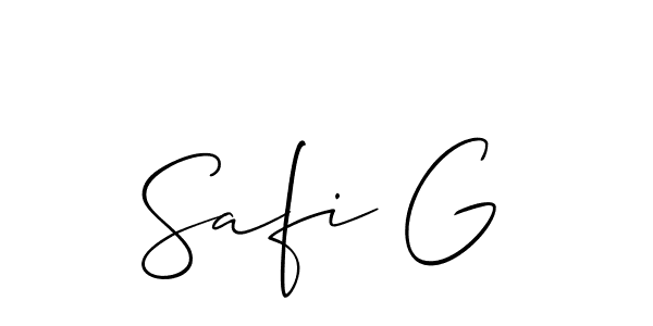 Similarly Allison_Script is the best handwritten signature design. Signature creator online .You can use it as an online autograph creator for name Safi G. Safi G signature style 2 images and pictures png