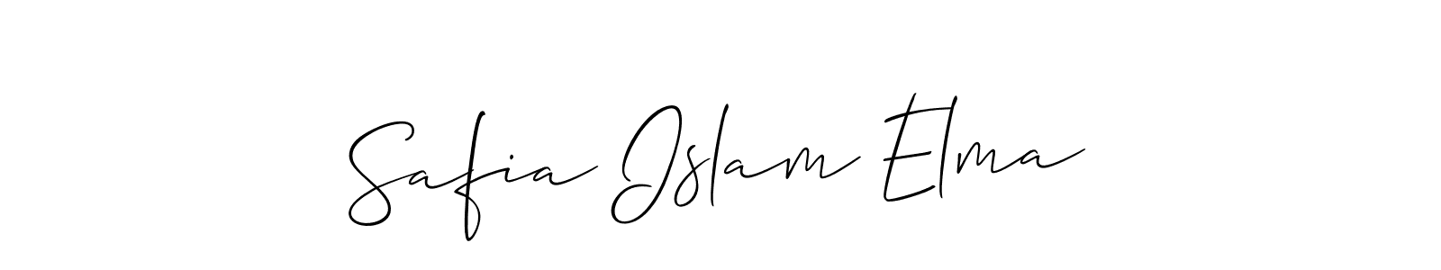 You should practise on your own different ways (Allison_Script) to write your name (Safia Islam Elma) in signature. don't let someone else do it for you. Safia Islam Elma signature style 2 images and pictures png