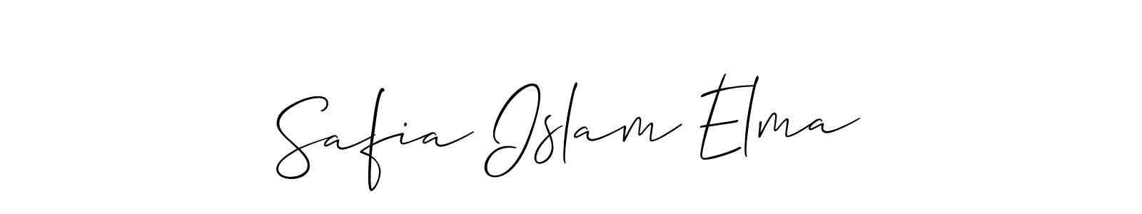 Also You can easily find your signature by using the search form. We will create Safia Islam Elma name handwritten signature images for you free of cost using Allison_Script sign style. Safia Islam Elma signature style 2 images and pictures png