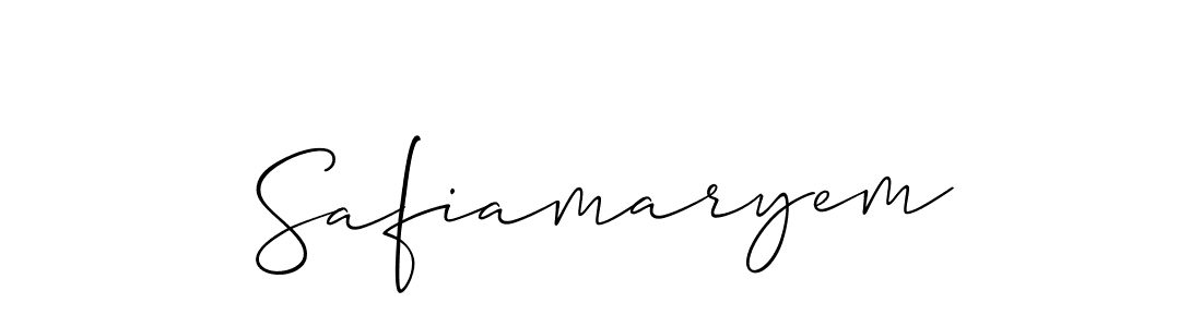 Allison_Script is a professional signature style that is perfect for those who want to add a touch of class to their signature. It is also a great choice for those who want to make their signature more unique. Get Safiamaryem name to fancy signature for free. Safiamaryem signature style 2 images and pictures png