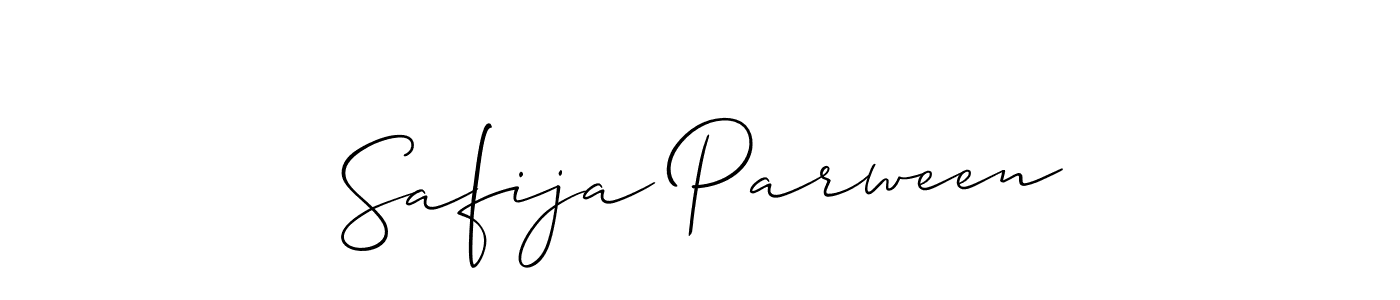 Create a beautiful signature design for name Safija Parween. With this signature (Allison_Script) fonts, you can make a handwritten signature for free. Safija Parween signature style 2 images and pictures png