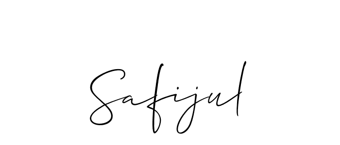 The best way (Allison_Script) to make a short signature is to pick only two or three words in your name. The name Safijul include a total of six letters. For converting this name. Safijul signature style 2 images and pictures png