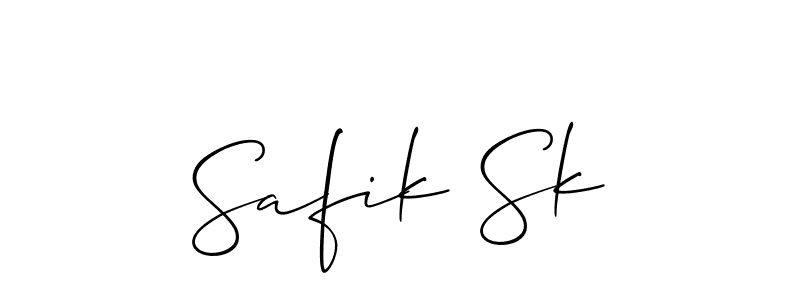 How to make Safik Sk name signature. Use Allison_Script style for creating short signs online. This is the latest handwritten sign. Safik Sk signature style 2 images and pictures png