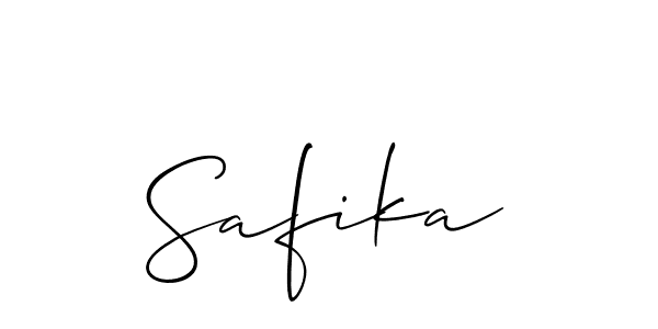 Design your own signature with our free online signature maker. With this signature software, you can create a handwritten (Allison_Script) signature for name Safika. Safika signature style 2 images and pictures png