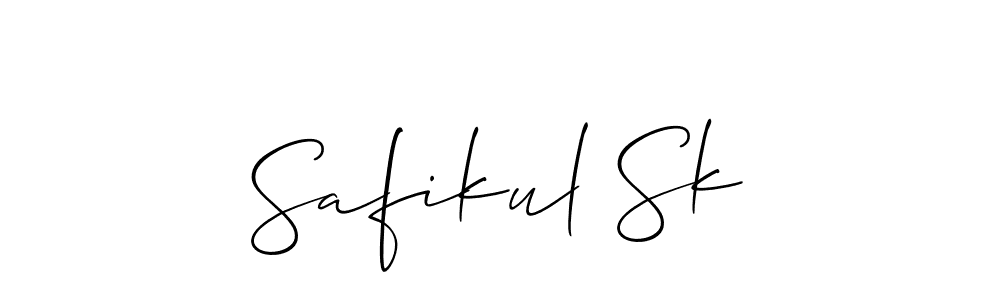 The best way (Allison_Script) to make a short signature is to pick only two or three words in your name. The name Safikul Sk include a total of six letters. For converting this name. Safikul Sk signature style 2 images and pictures png