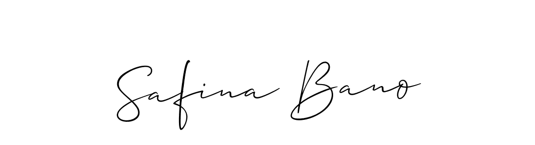 Make a beautiful signature design for name Safina Bano. With this signature (Allison_Script) style, you can create a handwritten signature for free. Safina Bano signature style 2 images and pictures png