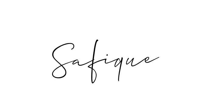 Use a signature maker to create a handwritten signature online. With this signature software, you can design (Allison_Script) your own signature for name Safique. Safique signature style 2 images and pictures png