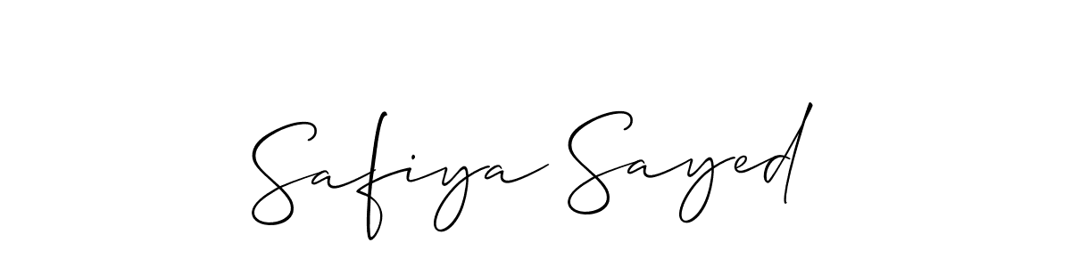 This is the best signature style for the Safiya Sayed name. Also you like these signature font (Allison_Script). Mix name signature. Safiya Sayed signature style 2 images and pictures png