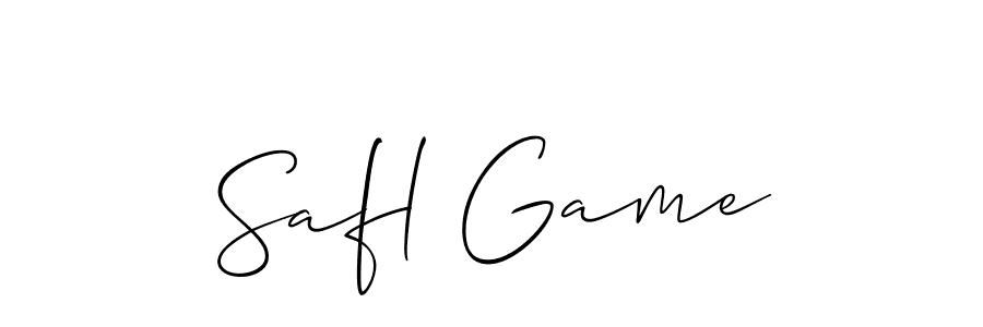 The best way (Allison_Script) to make a short signature is to pick only two or three words in your name. The name Safl Game include a total of six letters. For converting this name. Safl Game signature style 2 images and pictures png