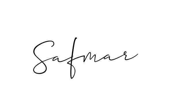 The best way (Allison_Script) to make a short signature is to pick only two or three words in your name. The name Safmar include a total of six letters. For converting this name. Safmar signature style 2 images and pictures png