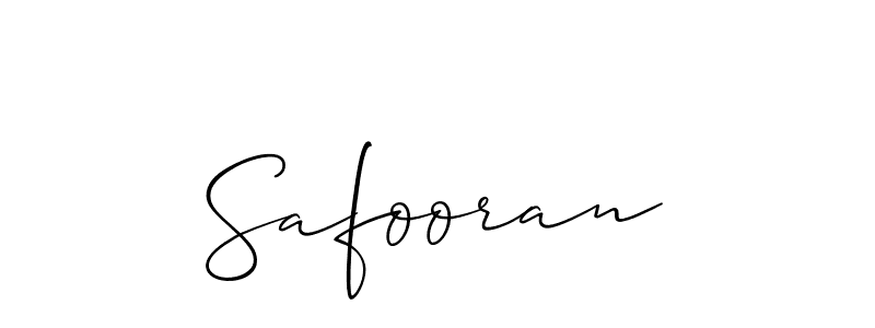 Design your own signature with our free online signature maker. With this signature software, you can create a handwritten (Allison_Script) signature for name Safooran. Safooran signature style 2 images and pictures png