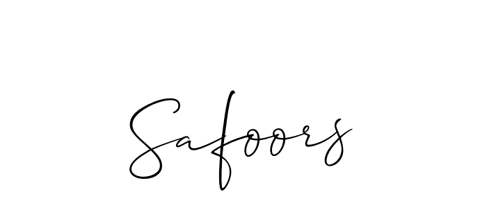 Use a signature maker to create a handwritten signature online. With this signature software, you can design (Allison_Script) your own signature for name Safoors. Safoors signature style 2 images and pictures png