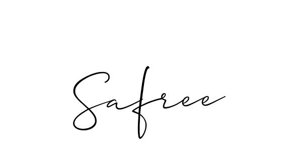 Use a signature maker to create a handwritten signature online. With this signature software, you can design (Allison_Script) your own signature for name Safree. Safree signature style 2 images and pictures png