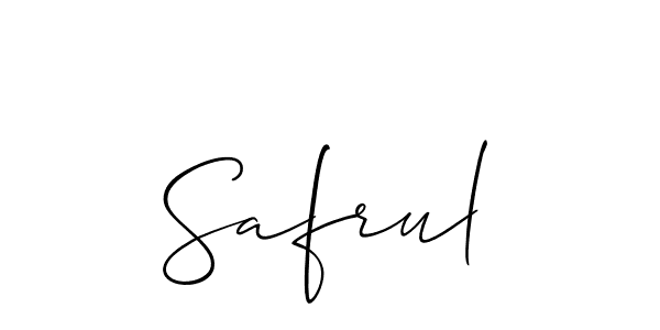 How to make Safrul signature? Allison_Script is a professional autograph style. Create handwritten signature for Safrul name. Safrul signature style 2 images and pictures png