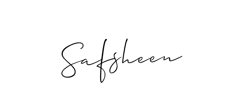 You should practise on your own different ways (Allison_Script) to write your name (Safsheen) in signature. don't let someone else do it for you. Safsheen signature style 2 images and pictures png