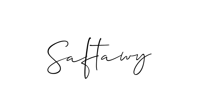 The best way (Allison_Script) to make a short signature is to pick only two or three words in your name. The name Saftawy include a total of six letters. For converting this name. Saftawy signature style 2 images and pictures png