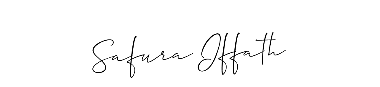 The best way (Allison_Script) to make a short signature is to pick only two or three words in your name. The name Safura Iffath include a total of six letters. For converting this name. Safura Iffath signature style 2 images and pictures png