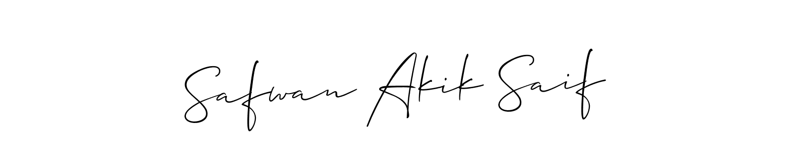 It looks lik you need a new signature style for name Safwan Akik Saif. Design unique handwritten (Allison_Script) signature with our free signature maker in just a few clicks. Safwan Akik Saif signature style 2 images and pictures png