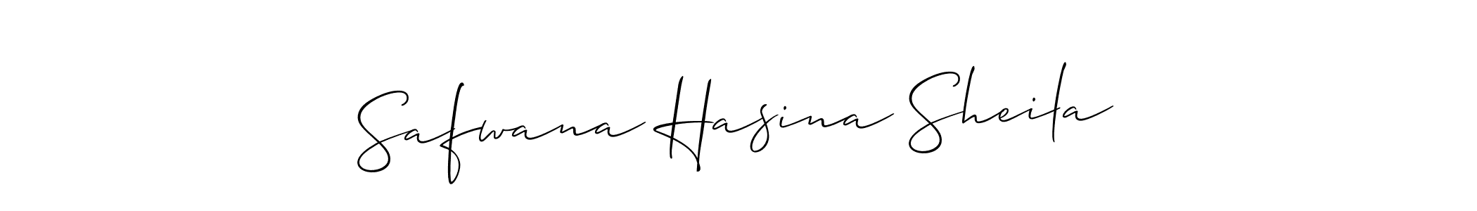 Create a beautiful signature design for name Safwana Hasina Sheila. With this signature (Allison_Script) fonts, you can make a handwritten signature for free. Safwana Hasina Sheila signature style 2 images and pictures png