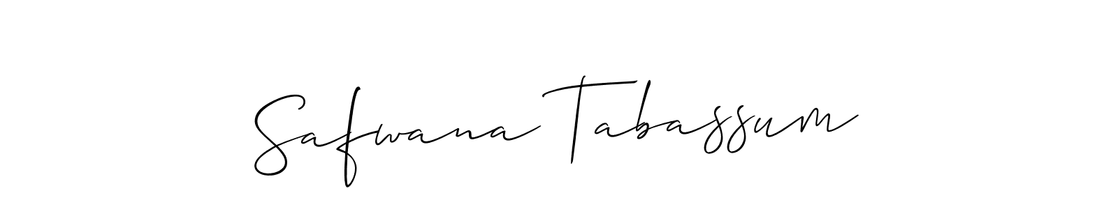 Make a beautiful signature design for name Safwana Tabassum. With this signature (Allison_Script) style, you can create a handwritten signature for free. Safwana Tabassum signature style 2 images and pictures png