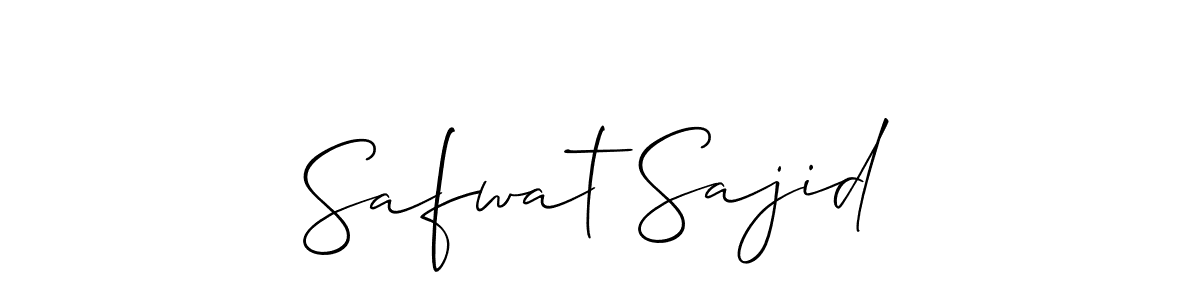 How to make Safwat Sajid name signature. Use Allison_Script style for creating short signs online. This is the latest handwritten sign. Safwat Sajid signature style 2 images and pictures png