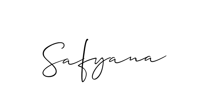 Make a beautiful signature design for name Safyana. With this signature (Allison_Script) style, you can create a handwritten signature for free. Safyana signature style 2 images and pictures png