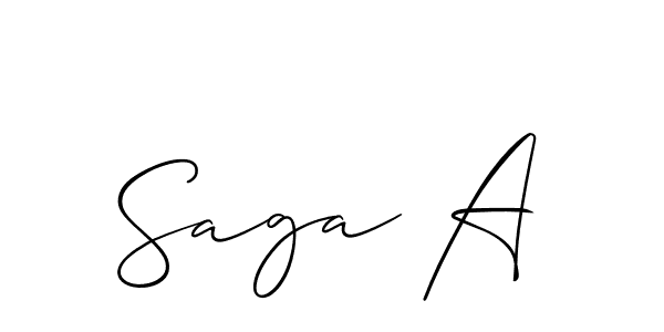 Design your own signature with our free online signature maker. With this signature software, you can create a handwritten (Allison_Script) signature for name Saga A. Saga A signature style 2 images and pictures png