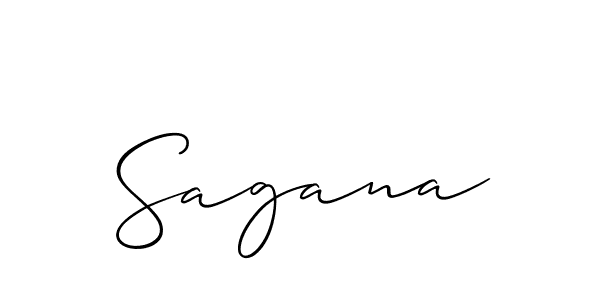 Make a beautiful signature design for name Sagana. With this signature (Allison_Script) style, you can create a handwritten signature for free. Sagana signature style 2 images and pictures png